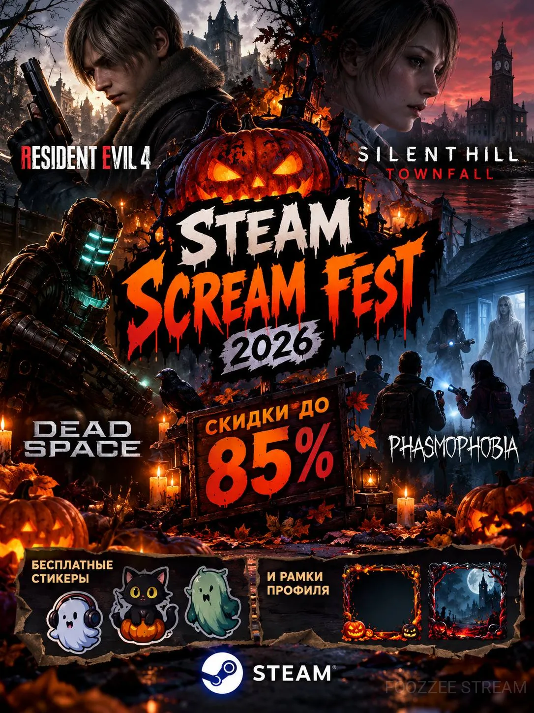 Тыквы и кошмары: фестиваль Steam Scream Fest 2026 в самом разгаре 👻